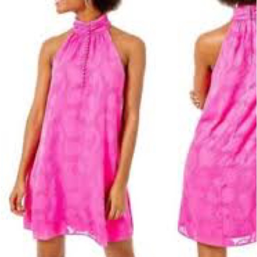 Lilly Pulitzer Vibrant Pink Halter Dress